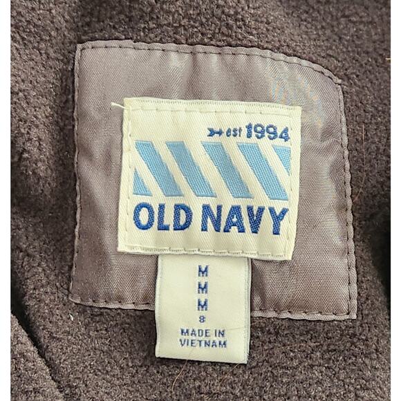 Old Navy Gray Silver Puffer Jacket Medium Hooded Lightweight Soft Cozy - Picture 5 of 6